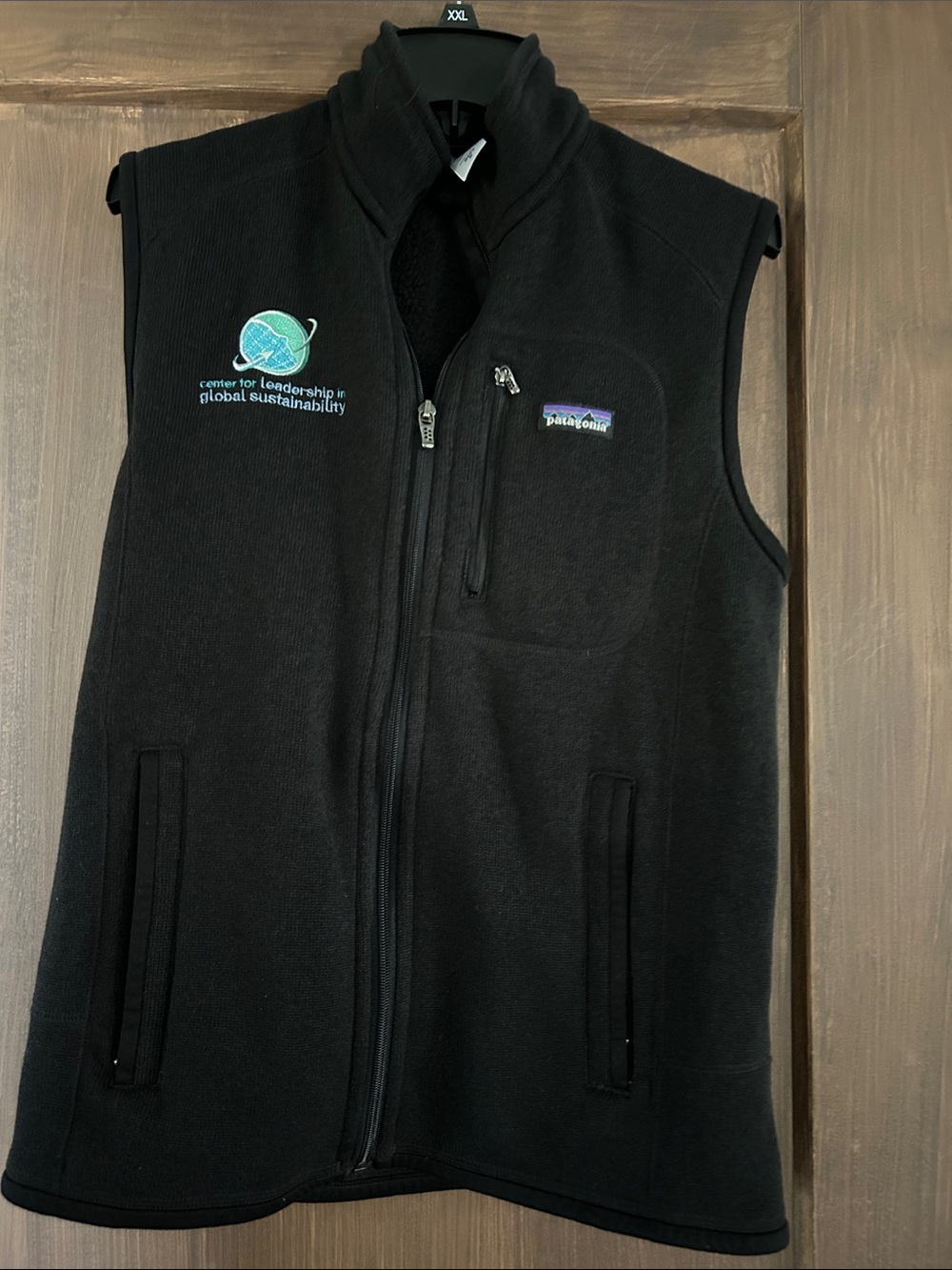 Patagonia Black Kids Fleece Vest with Embroidered Logo